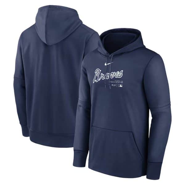Atlanta Braves Navy Collection Practice Performance Pullover Hoodie