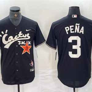 Houston Astros #3 Jeremy PeNa Black Cactus Jack Vapor Premier Limited Stitched Jersey