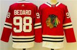 Chicago Blackhawks #98 Connor Bedard Red Black Stitched Jersey