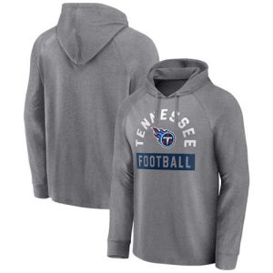 Tennessee Titans Heathered Gray No Time Off Raglan Pullover Hoodie
