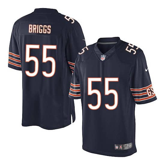 Chicago Bears #55 Lance Briggs Navy Stitched Jersey