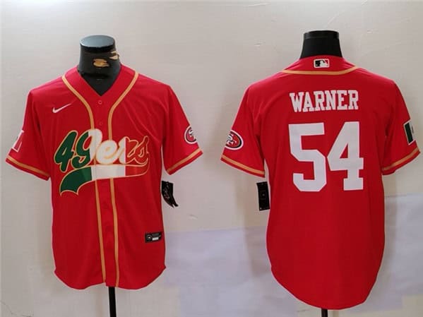 San Francisco 49ers #54 Fred Warner Red Mexico With Patch Stitched Jersey