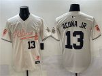 Atlanta Braves #13 Ronald Acuna Jr. Cream 2024 Atliens Peach With Outkast Patch Vapor Limited Stitched Jersey