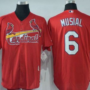 Cardinals #6 Stan Musial Red New Cool Base Stitched Jersey
