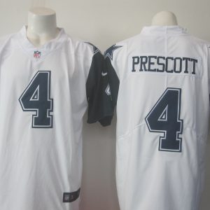 Cowboys #4 Dak Prescott White Limited Rush Stitched Nike Jersey