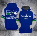 Seattle Seahawks Royal Team Big Logo Sideline Alternate Club Pullover Hoodie