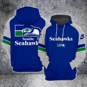 Seattle Seahawks Royal Team Big Logo Sideline Alternate Club Pullover Hoodie