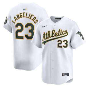 Oakland Athletics #23 Shea Langeliers White Home Limited Stitched Jersey