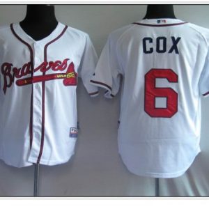Braves #6 Bobby Cox White Cool Base Stitched Jersey