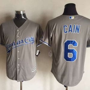 Royals #6 Lorenzo Cain New Grey Cool Base Stitched Jersey