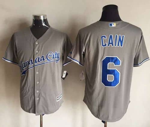 Royals #6 Lorenzo Cain New Grey Cool Base Stitched Jersey