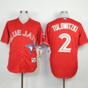 Blue Jays #2 Troy Tulowitzki Red Canada Day Stitched Jersey