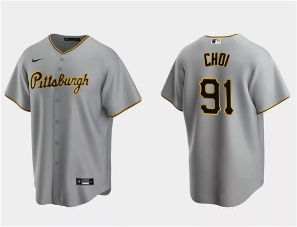 Pittsburgh Pirates #91 Ji Man Choi Gray Cool Base Stitched Jersey