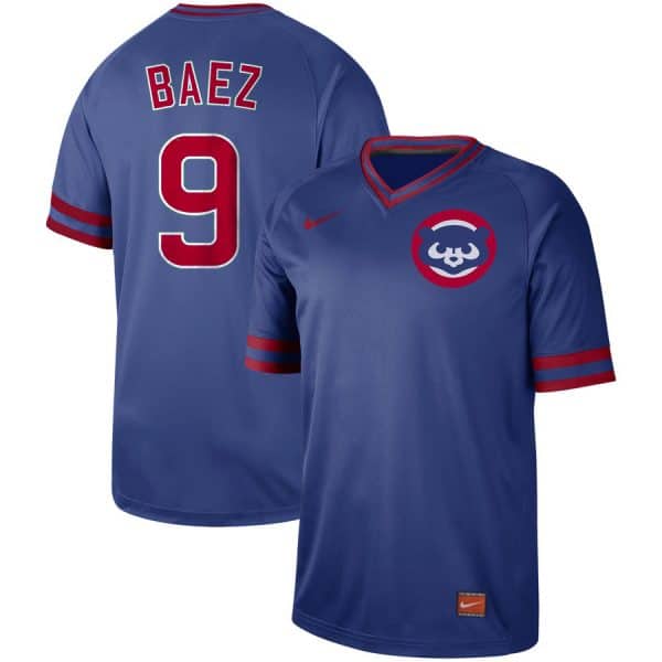 Chicago Cubs #9 Javier Baez Royal Cooperstown Collection Legend Stitched Jersey