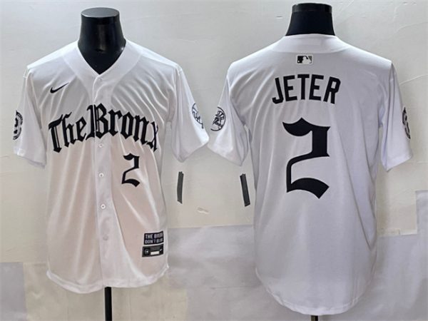 New York Yankees #2 Derek Jeter White 'Gothic Legacy Edition' Vapor Premier Limited Stitched Jersey