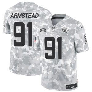 Jacksonville Jaguars #91 Arik Armstead Arctic Camo 2024 F.U.S.E. Salute To Service Limited Stitched Jersey