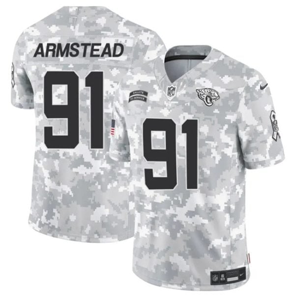 Jacksonville Jaguars #91 Arik Armstead Arctic Camo 2024 F.U.S.E. Salute To Service Limited Stitched Jersey