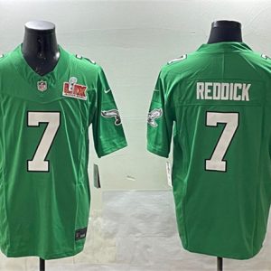 Philadelphia Eagles #7 Haason Reddick Green 2025 Super Bowl LIX Patch F.U.S.E. Throwback Vapor Untouchable Limited Stitched Jersey
