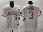 Houston Astros #3 Jeremy PeNa White Mexico Cool Base Stitched Jersey