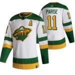 Minnesota Wild #11 Zach Parise 2021 White Reverse Retro Stitched Jersey