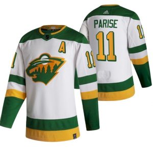 Minnesota Wild #11 Zach Parise 2021 White Reverse Retro Stitched Jersey
