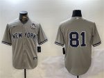 New York Yankees #81 Luis Gil Gray 2024 World Series Cool Base Stitched Jersey