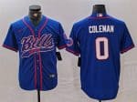 Buffalo Bills #0 Keon Coleman Blue With Patch Cool Base Stitched Jersey