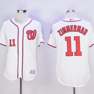 Nationals #11 Ryan Zimmerman White Flexbase Authentic Collection Stitched Jersey