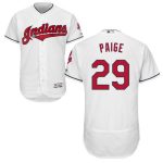 Indians #29 Satchel Paige White Flexbase Authentic Collection Stitched Jersey