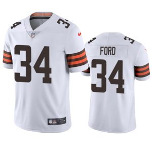 Cleveland Browns #34 Jerome Ford White Vapor Limited Stitched Jersey