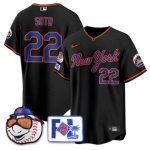 New York Mets #22 Juan Soto Black 2025 Spring Training Stitched Jersey