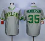Mitchell And Ness Athletics #35 Rickey Henderson Grey Stitched Jersey