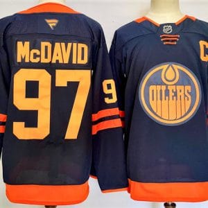 Edmonton Oilers #97 Connor McDavid Navy 2024-25 C Patch Stitched Jersey