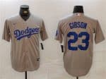Los Angeles Dodgers #23 Kirk Gibson Gray Cool Base Stitched Jersey