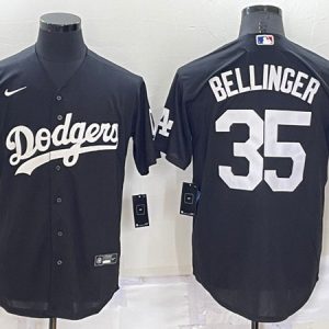 Los Angeles Dodgers #35 Cody Bellinger Black Cool Base Stitched Jersey