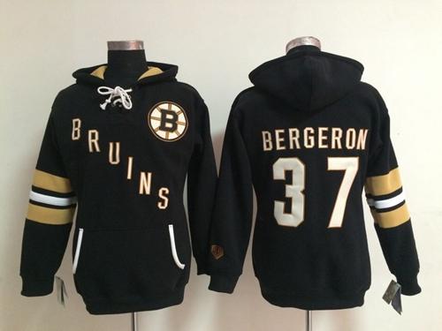 Boston Bruins #37 Patrice Bergeron Black Old Time Heidi NHL Hoodie