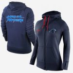 Nike Carolina Panthers Full-Zip Performance Hoodie Dark Blue