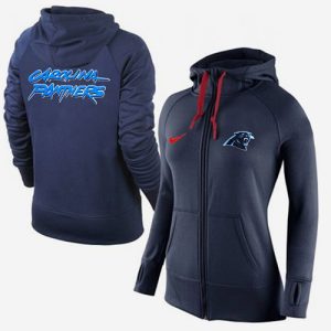 Nike Carolina Panthers Full-Zip Performance Hoodie Dark Blue