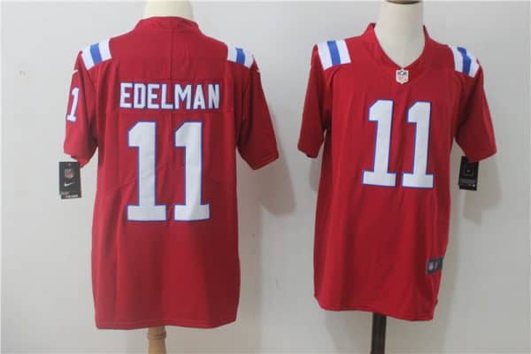 New England Patriots #11 Julian Edelman Red Alternate Stitched Vapor Untouchable Limited Nike Jersey
