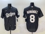 Los Angeles Dodgers #8 Enrique Hernandez Black Cool Base Stitched Jersey