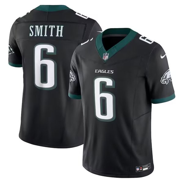 Philadelphia Eagles #6 DeVonta Smith Black Front Special Font F.U.S.E. Limited Stitched Jersey