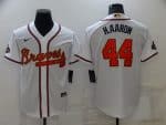 Atlanta Braves #44 Hank Aaron 2022 White Gold World Series Champions Program Cool Base Stitched Baseball Jersey