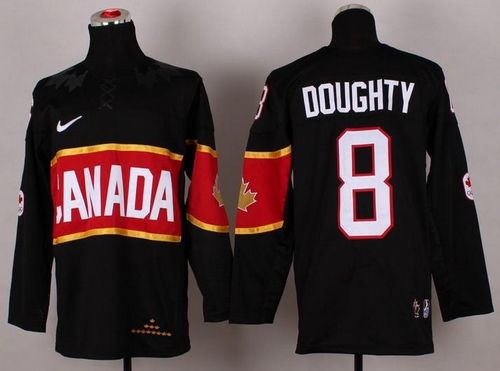 Olympic 2014 CA. #8 Drew Doughty Black Stitched Jersey