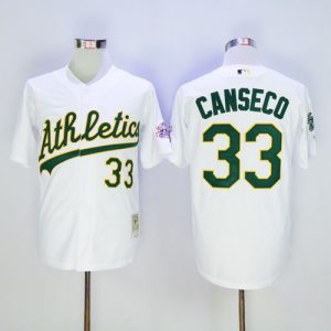 Mitchell And Ness Athletics #33 Jose Canseco White Throwback Stitched Jersey