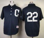 Indians #22 Jason Kipnis Navy Blue 1902 Turn Back The Clock Stitched Jersey
