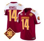 Washington Commanders #14 Sam Howell Burgundy White 2023 F.U.S.E. 90th Anniversary Vapor Limited Stitched Jersey