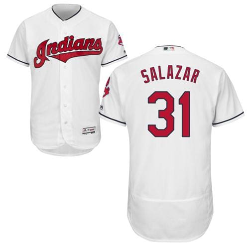 Indians #31 Danny Salazar White Flexbase Authentic Collection Stitched Jersey