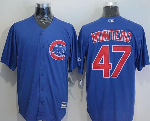 Cubs #47 Miguel Montero Blue New Cool Base Stitched Jersey