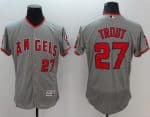 Angels Of Anaheim #27 Mike Trout Grey Flexbase Authentic Collection Stitched Jersey