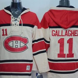 Canadiens #11 Brendan Gallagher Cream Sawyer Hooded Sweatshirt Stitched Jersey